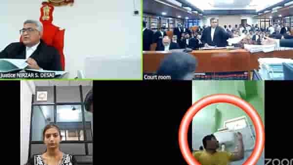 टॉयलेट सीटवर बसून हायकोर्टाच्या ऑनलाइन सुनावणीला हजर, Video तुफान व्हायरल