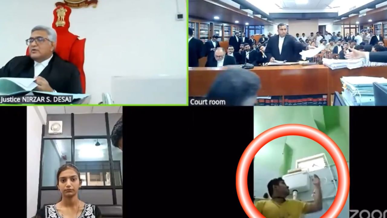 टॉयलेट सीटवर बसून हायकोर्टाच्या ऑनलाइन सुनावणीला हजर, Video तुफान व्हायरल