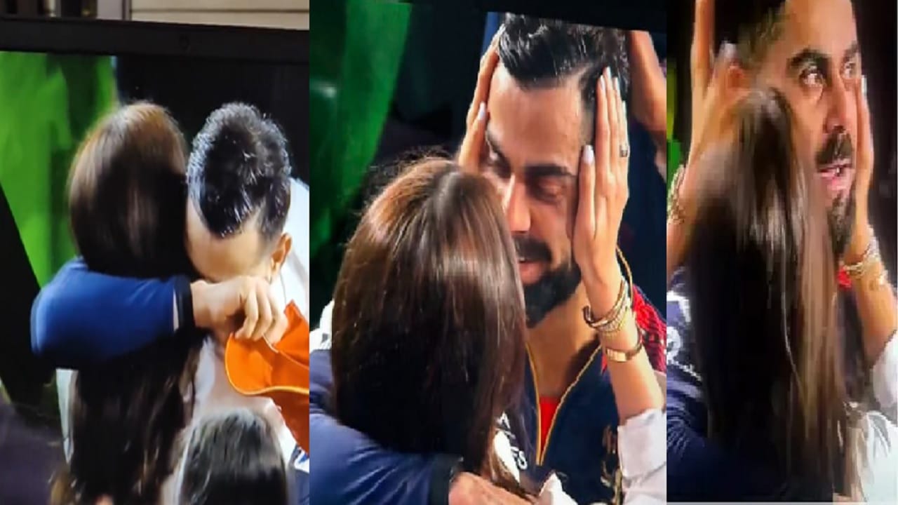 अनुष्काने मिठी मारताच विराट बाळासारखा ढसाढसा रडला, RCB च्या विजयानंतरचे भावनिक क्षण व्हायरल