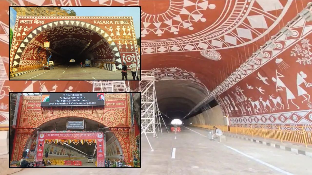 या महामार्गावर इगतपुरी, कसारा येथे असलेल्या बोगद्यांवर आदिवासी समाजाची संस्कृती दाखवणारे आकर्षक वारली चित्र रेखटण्यात आलेले आहेत. आदिवासी समाजाची जीवनशैली, शेती व्यवसाय, विपश्यना, पर्यटन अशा वेगवेगळ्या थीमच्या कलाकृती समृद्धी महामार्गावरील बोगद्यांवर रेखटण्यात आलेल्या आहेत.