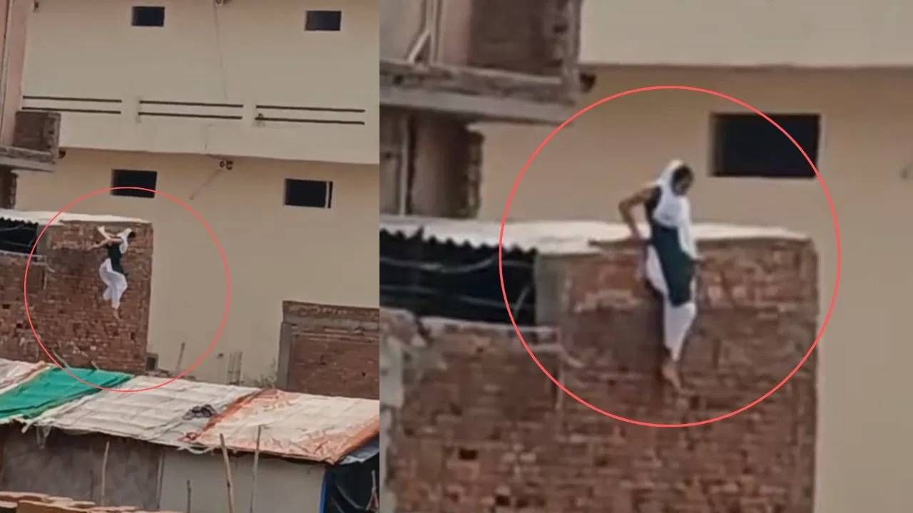 नवरा येताच छतावरून उडी मारून पळाली... हॉटेलमध्ये असं काय घडलं? सीसीटीव्हीत असं काय झालं कैद?