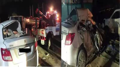 Pune News : पिकअप ट्रकमधून सामान काढत असतानाच काळाची धडक, भरधाव वेगाने कार आली अन्... पुण्यात 8 जणांचा मृत्यू