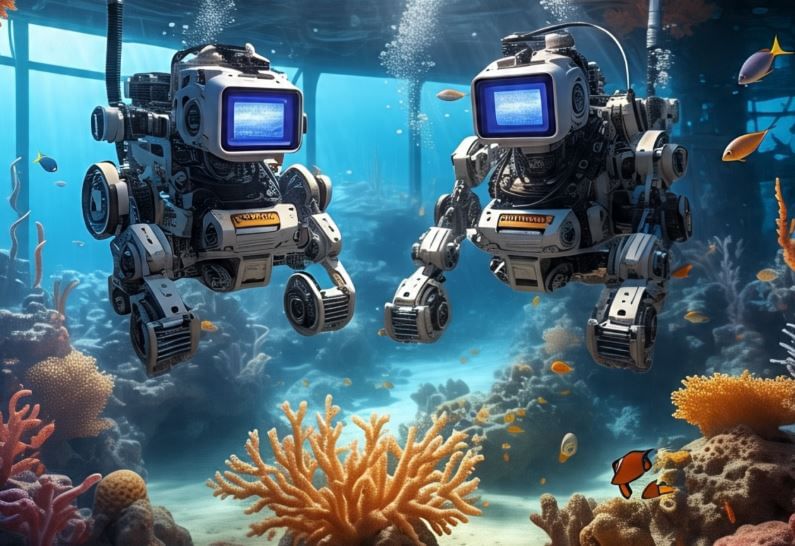 विशेष म्हणजे या रोबोट्सच्या माध्यमातून समुद्राचा थ्रिडी नकशाही तयार केला जात आहे. (सांकेतिक फोटो, फोटो सौजन्य- मेटा एआय)