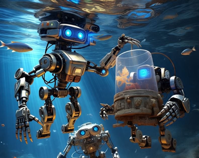 समुद्राच्या तळाशी संशोधन करणारे हे रोबोर्ट्स अत्याधुनिक तंत्रांने युक्त आहेत. हे रोबोट्स समुद्राच्या तळाचे हजारो फोटो घेत आहेत. याच रोबोट्सच्या माध्यमातून समुद्राच्या तळाची रचना कशी आहे, तिथे नेमकं काय आहे? हे जाणून घेण्याचा प्रयत्न केला जातोय. (सांकेतिक फोटो, फोटो सौजन्य- मेटा एआय)