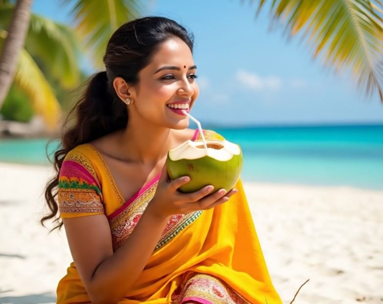 नारळ पाण्यात पोटॅशियमचे प्रमाण जास्त असते. त्यामुळे मुत्रपिंडाची समस्या असणाऱ्या लोकांनी नारळपाणी पिणे टाळायला हवे.(सांकेतिक फोटो, फोटो सौजन्य- मेटा एआय)