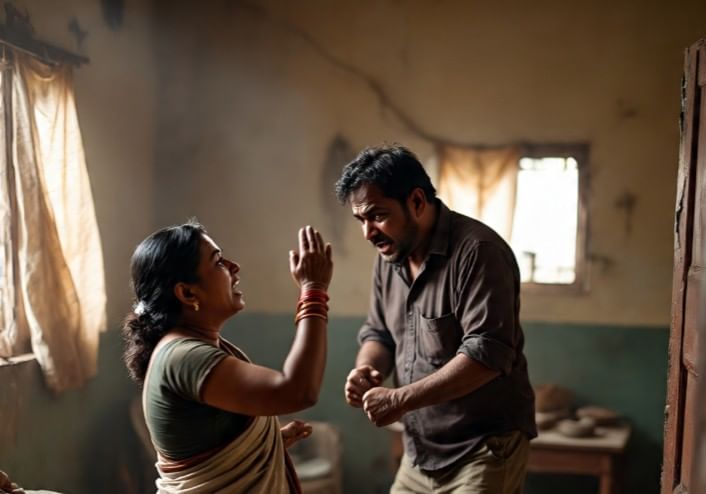 मंगळवारी रात्रीही त्यांच्यात भांडण झाले होते. शिलवंती झोपल्यानंतर पिंटूने लाकडी दांडक्याने तिच्या डोक्यात जबर मारहाण केली. ती रक्ताच्या थारोळ्यात पडल्यावर तो मुलांना घेऊन तेथून निघून गेला. (सांकेतिक फोटो- फोटो सौजन्य- मेटा एआय)