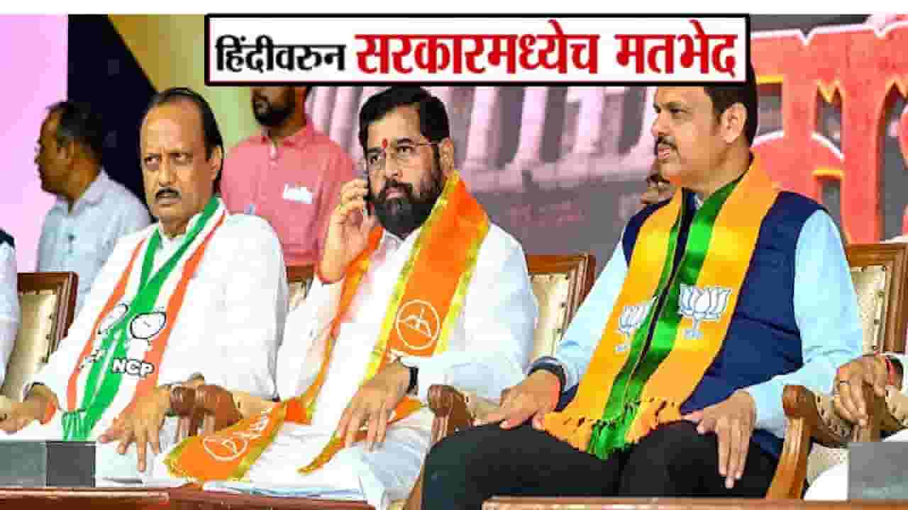 Maharashtra Politics : हिंदीवरून महायुतीतच मतभेद, शिंदेंची भूमिका भाजपला सुसंगत तर दादा स्पष्टच म्हणताय....