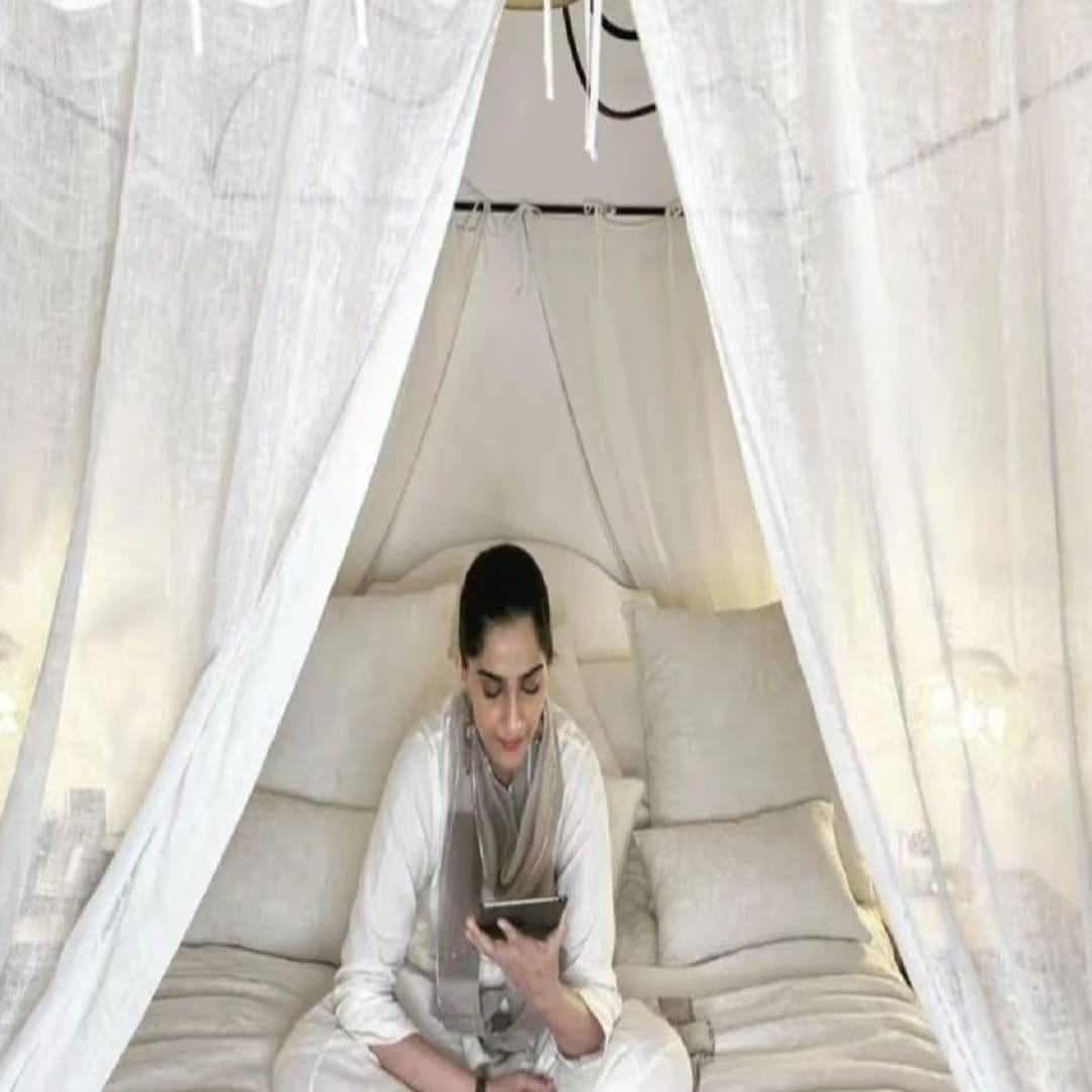 त्याचबरोबर सोनम कपूरने तिच्या बेडरूमचे फोटोही अनेकदा शेअर केले आहेत. तिच्या मास्टर बेडरूममध्ये एक मोठा लोखंडी बेड आहे आणि त्याशिवाय बेडरूममध्ये लहान मोठे असे लाकडी फर्निचर आहेत. सोनमला पुस्तके वाचायलाही खूप आवडतात. म्हणून तिने तिच्या घरात एक लायब्ररी देखील बांधली आहे. 