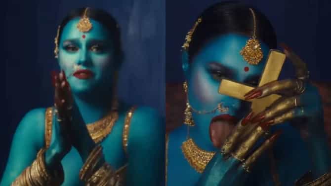गायिकेची विचित्र कृती, देवी कालीसारखा मेकअप अन् हातात क्रॉस; खवळले नेटकरी