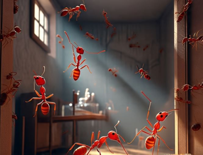 मुंग्या कोण्तया दिशेने निघाल्या आहेत, यालाही वेगळे महत्त्व आहे. उत्तर दिशेने येणाऱ्या मुंग्या हे सुख तर दक्षिण दिशेने येणाऱ्या मुंग्या लाभ, पश्चिम दिशेने येणाऱ्या मुंग्या यात्रा घडून येणार असल्याचे संकेत देतात. (सांकेतिक फोटो, फोटो सौजन्य- मेटा एआय)