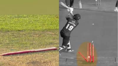 VIDEO : चेंडू इतक्या जोरात टाकाली की, डायरेक्ट स्टम्पचे दोन तुकडे, या गोलंदाजाच्या कारनाम्याने सगळेच हैराण