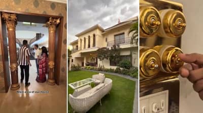 २४ कॅरेट सोन्याचा बंगला, वॉश बेसिन ते स्विचपर्यंत सोनेच सोने, video viral