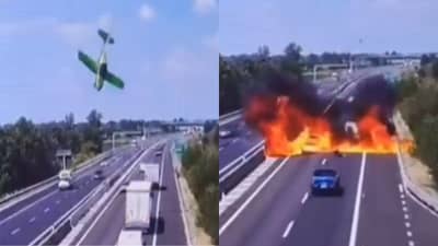 Plane Crash: आणखी एक विमान कोसळलं, Video पाहून अंगावर येईल काटा