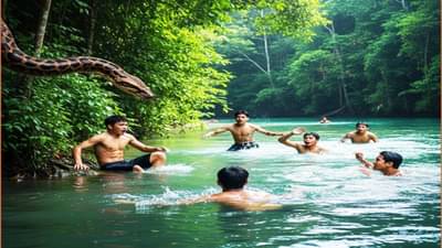 जंगलात तरुणांसोबत हैराण करणारे कांड; झुडपात लपलेल्या त्या प्राण्याने केला हल्ला, Viral Video