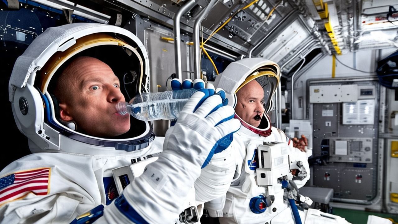 पृथ्वीवरील 400 किलोमीटर उंचीवर अंतराळ स्थानकात आहेत. हे अंतराळवीर जे पाणी पितात ते रिसायकल केलेले पाणी असते. यासाठी खास तंत्रज्ञान वापरले जाते.