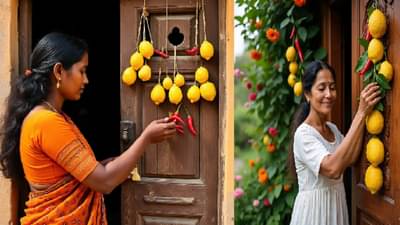 घर, दुकानाबाहेर लिंबू-मिरची का लावतात? अंधश्रद्धा नाही तर...,ही आहेत खरी कारणे; जाणून आश्चर्य वाटेल