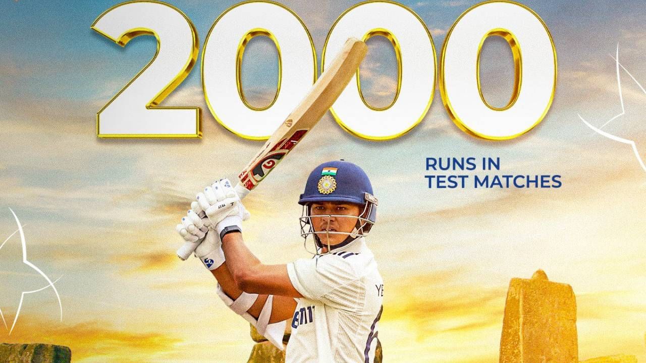 यशस्वी जयस्वाल कसोटी क्रिकेटमध्ये सर्वात वेगाने 2000 धावा करणार भारतीय खेळाडू ठरला आहे. यापूर्वी हा विक्रम राहुल द्रविड आणि वीरेंद्र सेहवाग यांच्या नावावर होता. (फोटो- बीसीसीआय)