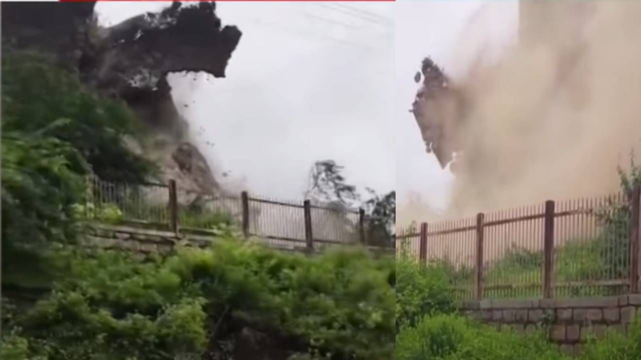 Akola : इतिहास जमीनदोस्त... अन् पाहता क्षणी हजारो वर्ष जुना ऐतिहासिक किल्याचा बुरूज कोसळला