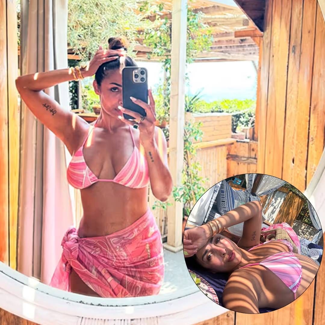 पिंक बिकिनीमध्ये मलायकाने मेकअप लूक खूप कमी ठेवला आहे. लिपग्लॉस, टिंट आणि मस्कारा लावून आपला लूक नॅचुरले ठेवला आहे. बिकिनीमध्ये 51 वर्षाची मलायका टोंड फिगर फ्लॉन्ट करताना दिसली. तिच्या अदांवर चाहते घायाळ होत आहेत. 