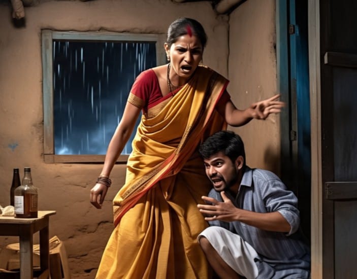 सदर प्रकरणात आरोपी पत्नी रामकला राजकुमार मेश्राम (वय 36 वर्षे) आणि राजकुमार यांच्यात घरी दारू पिवून येतोस म्हणून कडाक्याचे भांडण झाले. 