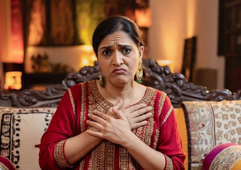 गेल्या दोन दशकांत महिलांमधील हार्ट अटॅकचे प्रमाण 300 टक्क्यांनी वाढले आहे. महिलांमध्ये हार्ट अटॅकची वेगवेगळी लक्षणं दिसू शकतात. यात उलटी, मळमळ, पाठ किंवा जबड्यात वेदना असे काही लक्षणं दिसू शकतात. काही महिलांमध्ये चक्कर येणे, छातीत खालच्या भागात किंवा पोटात वरच्या भागात त्रास होत असल्याचेही लक्षण दिसून येते. (सांकेतिक फोटो, फोटो सौजन्य- मेटा एआय) 