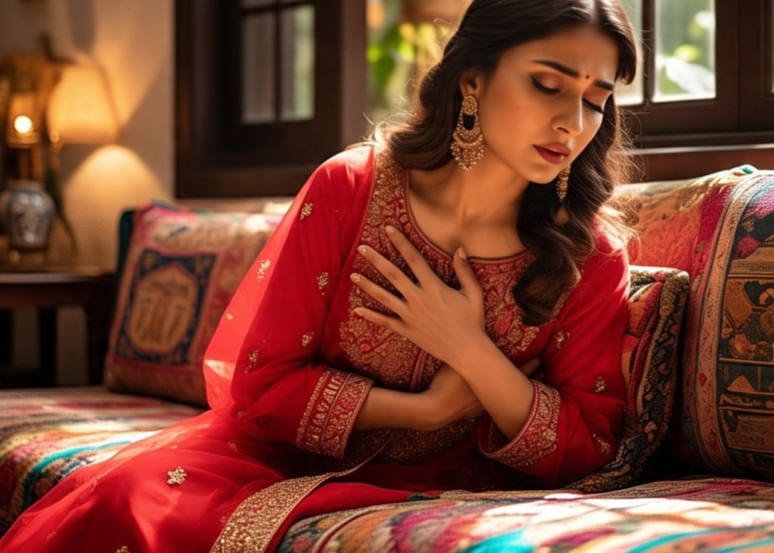 रजोनिवृत्तीनंतर (मेनोपॉज) पुरुषांपेक्षा महिलांना हार्ट अटॅक येण्याची शक्यता जास्त असते. त्यामुळे योग्य ती काळजी घेणे गरजेचे आहे.सोबतच उच्च रक्तदाब, मधूमेह, लठ्ठपणा, तणाव, अनियमित जीवनशैली यामुळेही महिलांमध्ये हार्ट अटॅक येण्याची शक्यता वाढते. (सांकेतिक फोटो, फोटो सौजन्य- मेटा एआय)