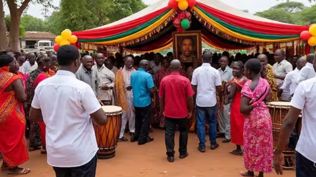 पश्चिम आफ्रिकेतील घाना या देशात मृत्यूसंदर्भात वेगळीच परंपरा आहे. या ठिकाणी मृत्यूचा जल्लोष केला जातो. अगदी एखाद्या लग्नासारखा हा कार्यक्रम असतो. फ्यूनरल पार्टीचे आयोजन करुन लाखो रुपये खर्च केले जातात.