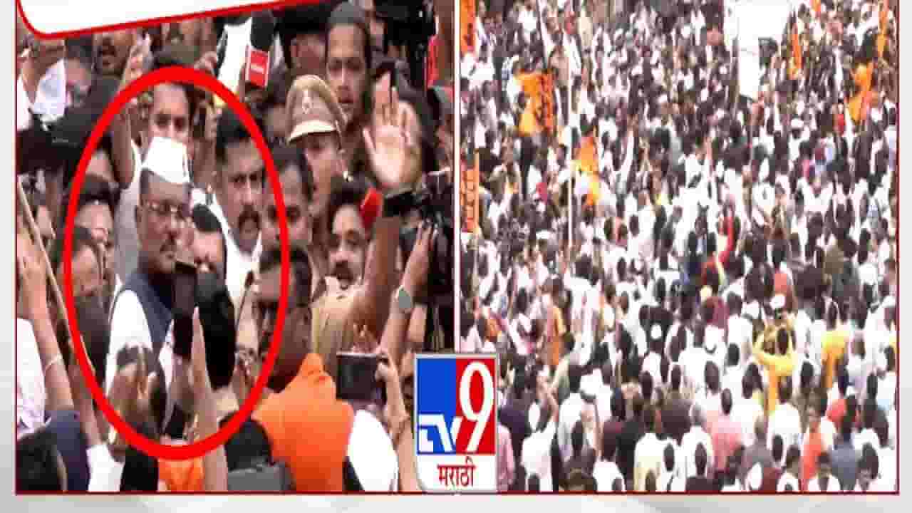 Pratap Sarnaik : शिवसेनेच्या मंत्र्याची मनसेच्या मोर्चात एन्ट्री, जय गुजरातच्या घोषणा अन्.. बघा VIDEO घडलं काय?