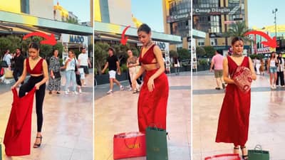 महिलेने ओलांडल्या सर्व मर्यादा, भर चौकात साडी काढली अन्...; काही क्षणातच तो Video तुफान व्हायरल