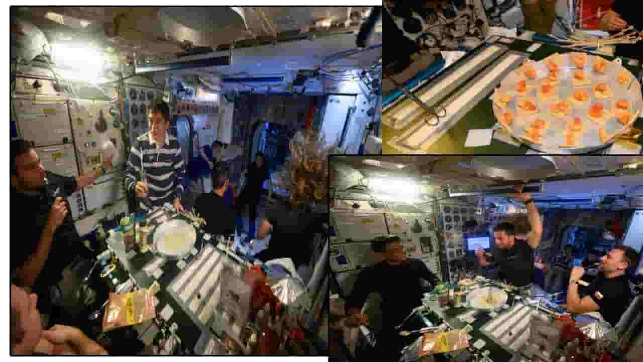 Shubhanshu Shukla : शून्य गुरुत्वाकर्षण अन् हवेत तरंगत मेजवाणीवर ताव, शुभांशूची अंतराळात दणक्यात पार्टी, फोटो एकदा बघाच