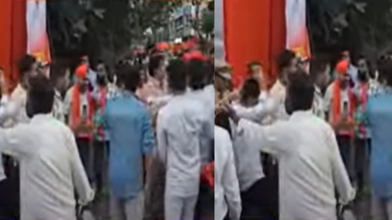 राजकीय वर्तुळातून मोठी बातमी समोर येत आहे, उपमुख्यमंत्री एकनाथ शिंदे यांच्या संगमनेरमधील सभेपूर्वी कार्यकर्त्यांनी गोंधळ घातल्याचं पाहायला मिळालं. 