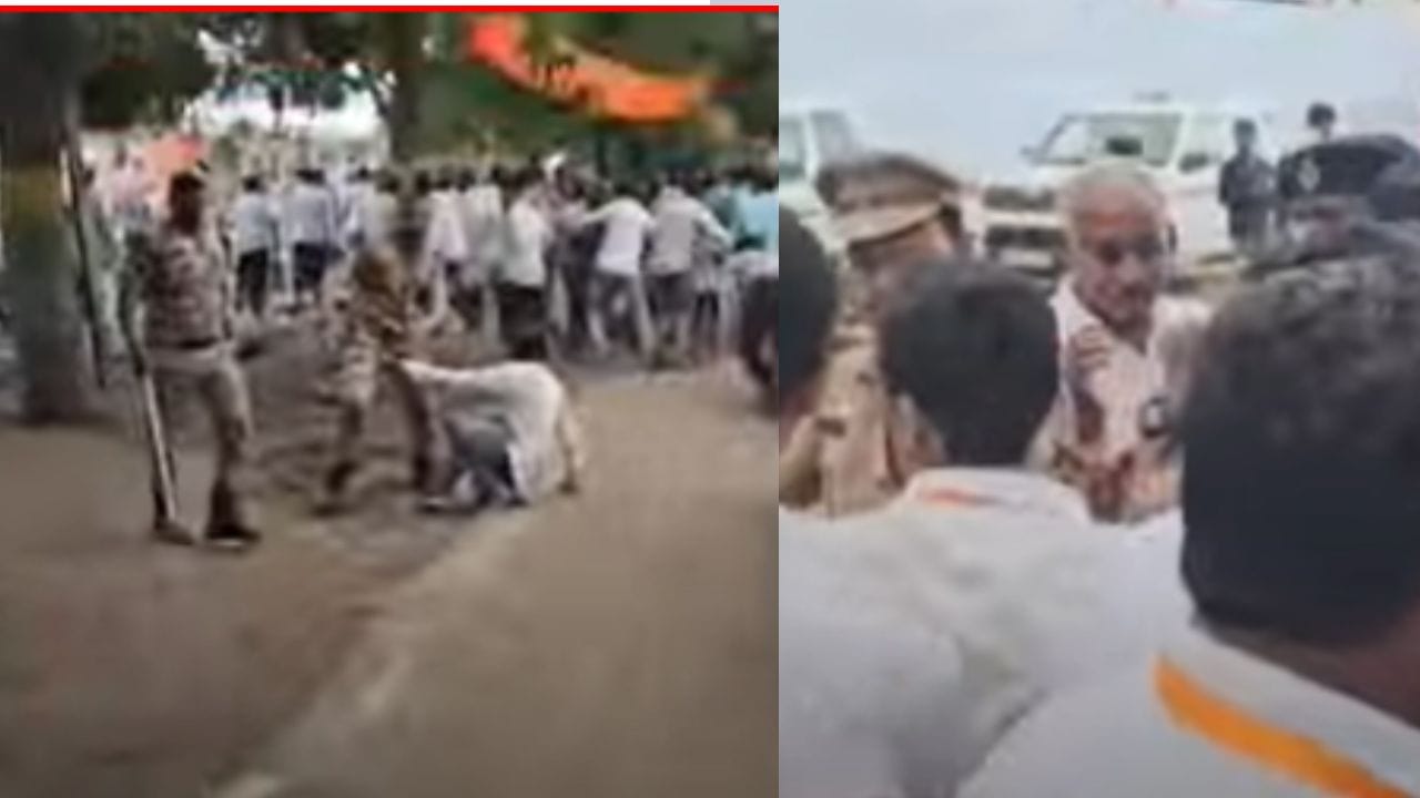 आज उपमुख्यमंत्री एकनाथ शिंदे यांची संगमनेरमध्ये सभार पार पडली, मात्र या सभेपूर्वी जोरदार राडा झाल्याचं पहायला मिळालं आहे. कार्यकर्त्यांनी गोंधळ घातल्यानं पोलिसांनी सौम्य लाठीचार्ज केला.