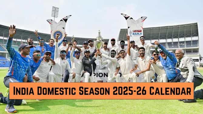 बीसीसीआयने 2025-26 साठी देशांतर्गत स्पर्धांचे वेळापत्रक केले जाहीर, संपूर्ण माहिती एका क्लिकवर