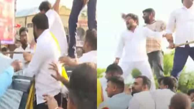 मोठी बातमी! बीडमध्ये चप्पलफेक, लक्ष्मण हाके आणि विजयसिंह पंडित यांच्या कार्यकर्त्यांमध्ये तुफान राडा