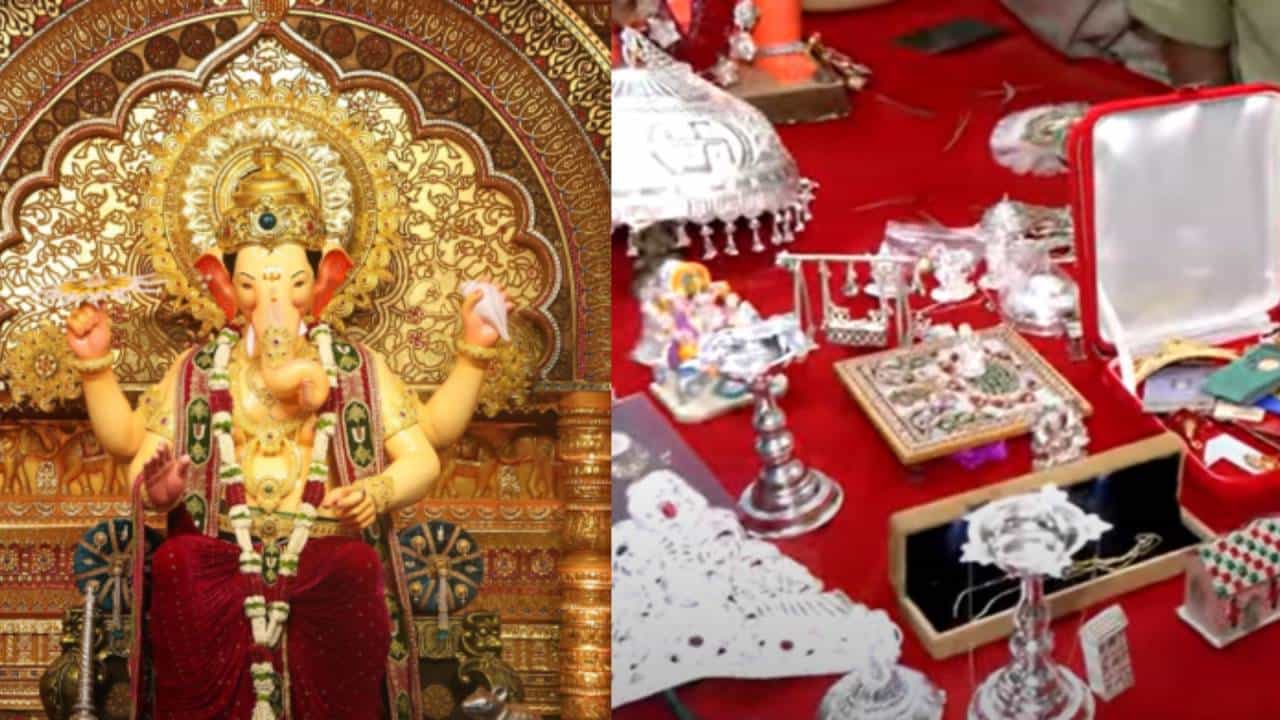 लालबाग राजाच्या दर्शनाला लाखोची गर्दी पाहायला मिळत आहे. देशभरातून आणि राज्यभरातून येणारे भक्त राजाच्या दानपेटी सोन्याचांदीच्या दान करत असतात. यंदा पहिल्या दिवशी दोन लाखाचा सोन्याचा मोदक एका भक्ताने दान केला आहे.