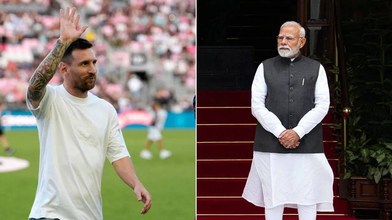 लिओनेल मेस्सी दुसऱ्यांदा भारत दौऱ्यावर येणार आहे. यापूर्वी 2011 मध्ये भारत दौरा केला होता. यावेळी वेनेजुएलाविरुद्ध एक मैत्रिपूर्ण सामना खेळला होता. आता पुन्हा एकदा भारतीय तरुणांना प्रेरणा देण्यासाठी येणार आहे. या दौऱ्याच्या शेवटी पंतप्रधान नरेंद्र मोदी यांची भेट घेणार आहे. (फोटो- पीटीआय)