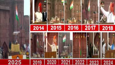 PM Modi : 2014 ते 2025… सलग 12 व्यांदा लालकिल्ल्यावरून मोदींचं देशाला संबोधन, यंदा तब्बल 103 मिनिटं भाषणं, कोणत्या वर्षी किती मिनिटं बोलले?