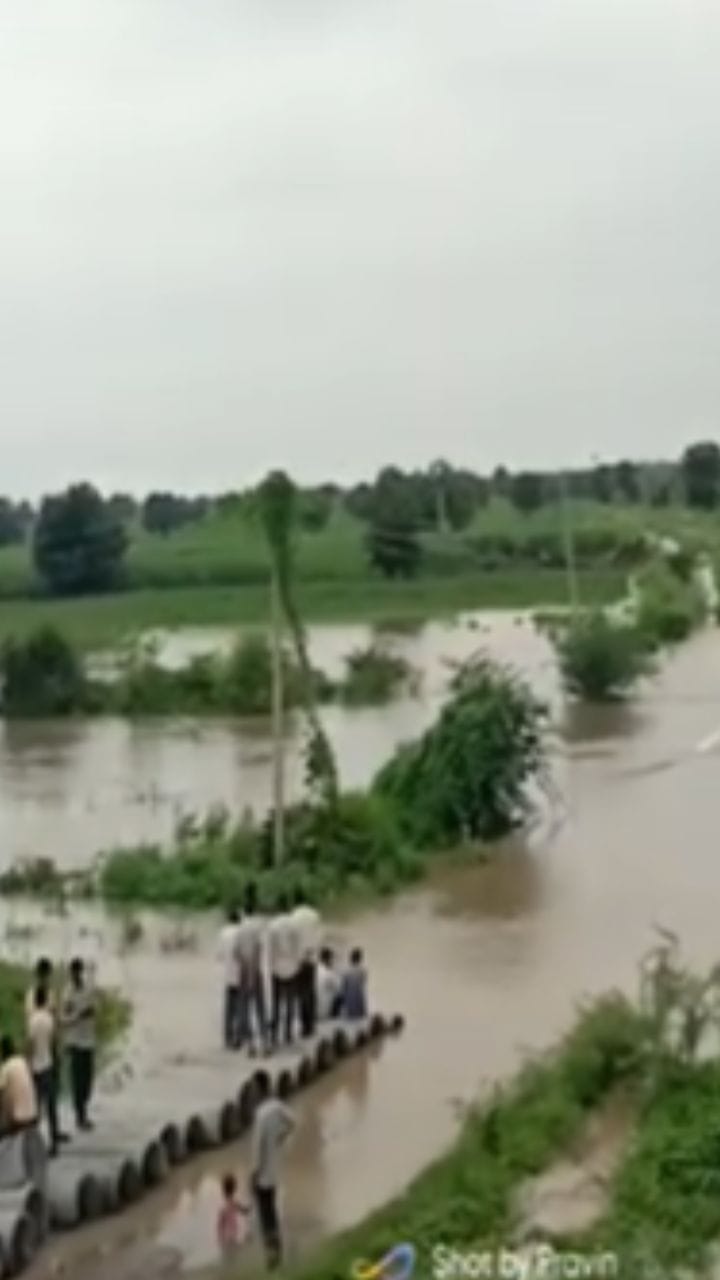 परतूर तालुक्यात पावसाचं थैमान, कसुरा नदीला पूर Heavy rains in Partur ...