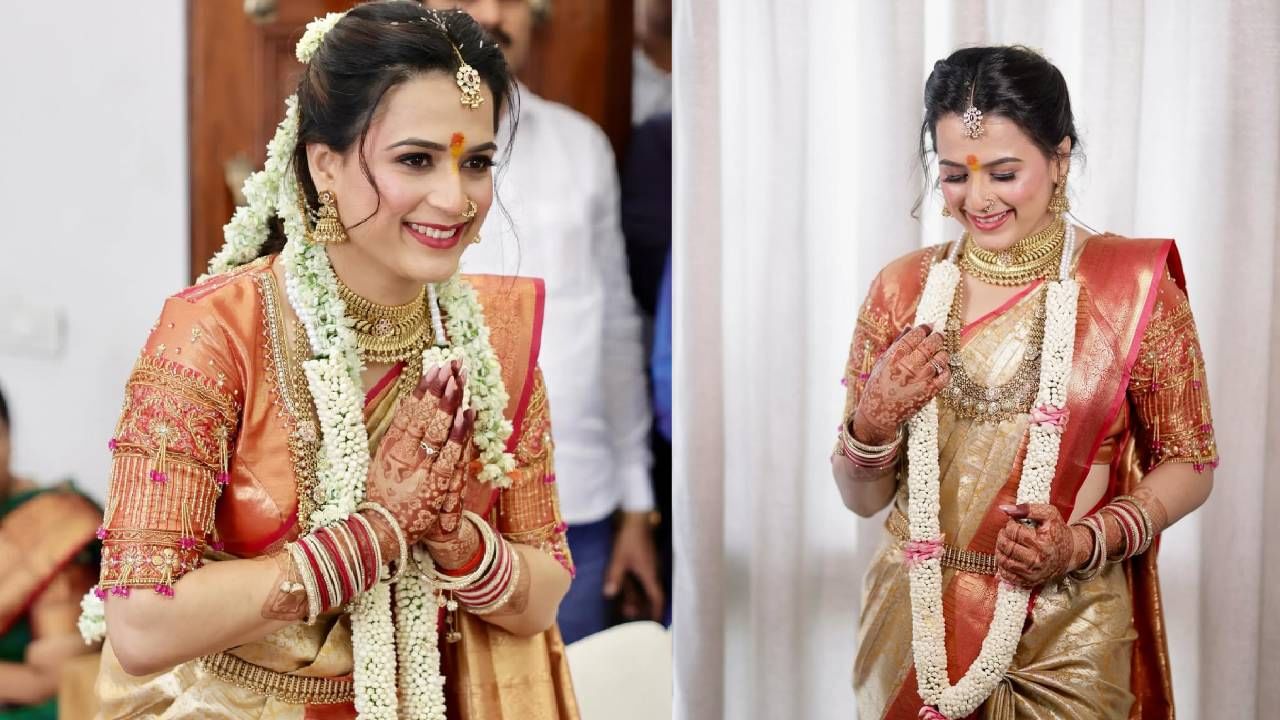 या फोटोंमध्ये प्राजक्त नवरीसारखी नटलेली दिसून येत आहे. तिच्या गळ्यात पुष्पहार आहे आणि एखाद्या वधूप्रमाणेच तिने साजश्रृंगार केला आहे. हे फोटो पाहून प्राजक्ताच्या चाहत्यांना सुखद धक्का मिळाला आहे.