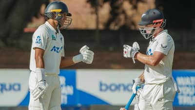 ZIM vs NZ : कॉनव्हेनंतर रचीन रवींद्र-हेनरी निकोल्सचा झंझावात, न्यूझीलंड 600 पार, झिंबाब्वे विरुद्ध 467 धावांची भक्कम आघाडी