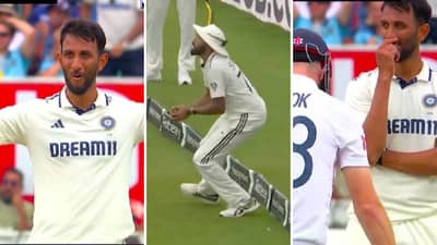 सिराजने झेल पकडला आणि प्रसिद्धच्या चेहऱ्यावरचं हसू गेलं, कारण... Video