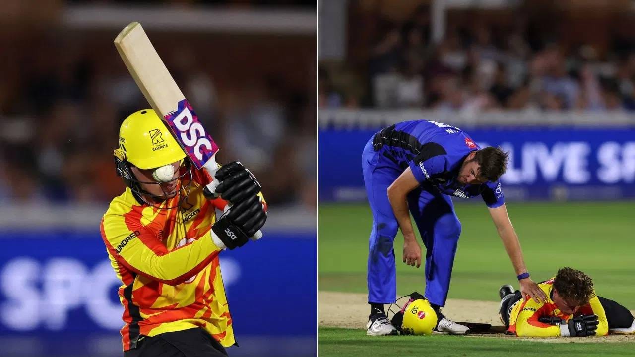 धक्कादायक..! चेंडू वेगाने हेल्मेटवर आदळला आणि खेळाडू मैदानातच कोसळला, पुढे झालं असं की...