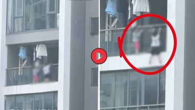 Viral: थरकाप उडवणारी घटना! 13व्या मजल्याच्या बाल्कनीत लटकले होते 2 चिमुकले तेवढ्यात...