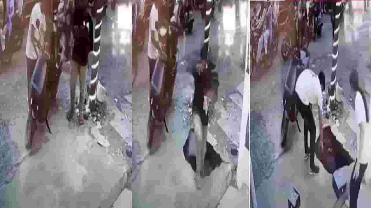 Chandrapur Video : 'तो' बाईकवरून उतरला, दोन पाऊलं चालला अन् थेट खाली कोसळला, बघा CCTV, तुम्हीही व्हाल शॉक