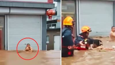 अरे आधी माझ्या बायकोला वाचवा... तो जीवाच्या आकांताने ओरडला, पुरात अडकलेल्या जोडप्यांचा हा व्हिडीओ रडवून सोडतोय