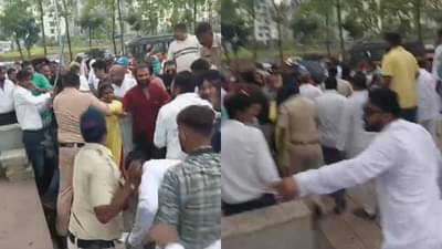 सोसायटीत दोन गट आपापसात जुंपले, दिव्यांग महिलेला मारहाण, तुंबळ हाणामारीचा Video एकदा पाहाच