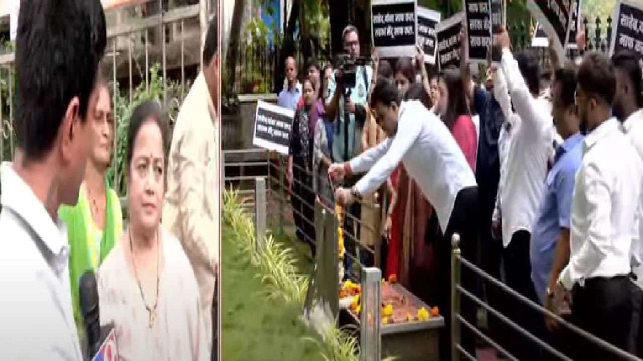 उद्धव ठाकरेंची अवस्था पिंजरा चित्रपटातल्या मास्तरसारखी झालीय असं विरोधक म्हणतायत. त्यावर किशोरी पेडणेकर म्हणाल्या की, त्यांना म्हणावं नुसता पिंजराच नाही, तर तुम्ही बूट चाटेगिरी करताय ते बघा आधी उद्धव ठाकरे गट-मनसे युती होणार का? यावर त्या म्हणाल्या की, आमची युती होईलना घाई कसलीय?  