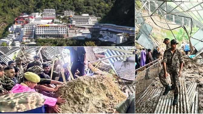 वैष्णोदेवी मार्गावर दरड कोसळली, 5 भाविकांचा मृत्यू, 14 जखमी, रेस्क्यू ऑपरेशन सुरु