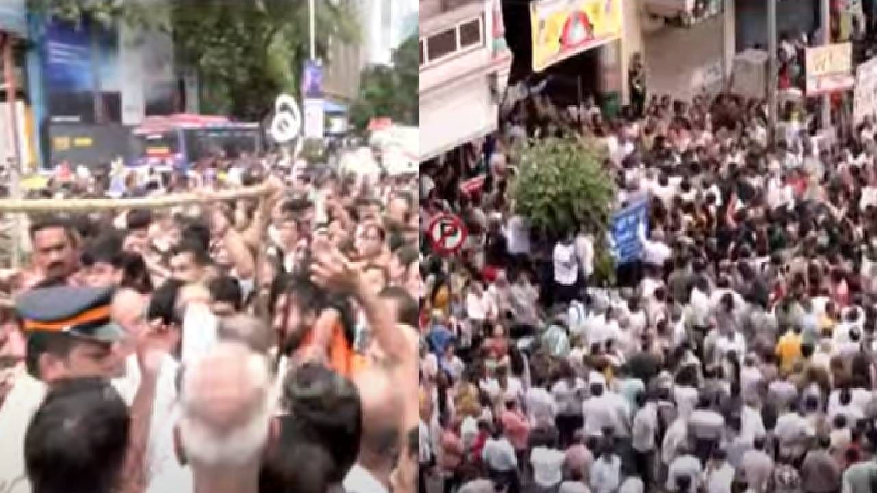 आधी प्रार्थना... आता आंदोलन... कबूतरखान्यासाठी जैन समाज आक्रमक, जोरदार घोषणाबाजी, पोलिसांसोबत बाचाबाची