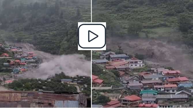 उत्तरकाशीत फाटलं आभाळ, 20 सेकंदात सगळं उद्धवस्त, 60 लोक बेपत्ता ढगफुटीचा Video पाहून काळजाचा थरकाप